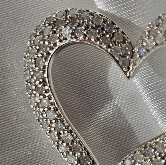 Diamond Heart Outline Pendant 925 - Picture 6 of 7